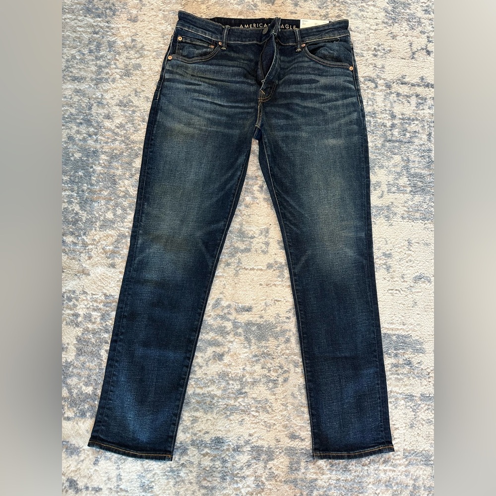American Eagle Outfitters Dark Ink AirFlex slim Straight Leg Jeans NWT 36/32